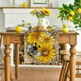 thumbnail image 2 of Dalrosia Sunflower Bee Flower Polka Dot Summer Table Runner, Seasonal Kitchen Dining Table Decoration for Indoor Party Home 12x72 Inch, 2 of 5