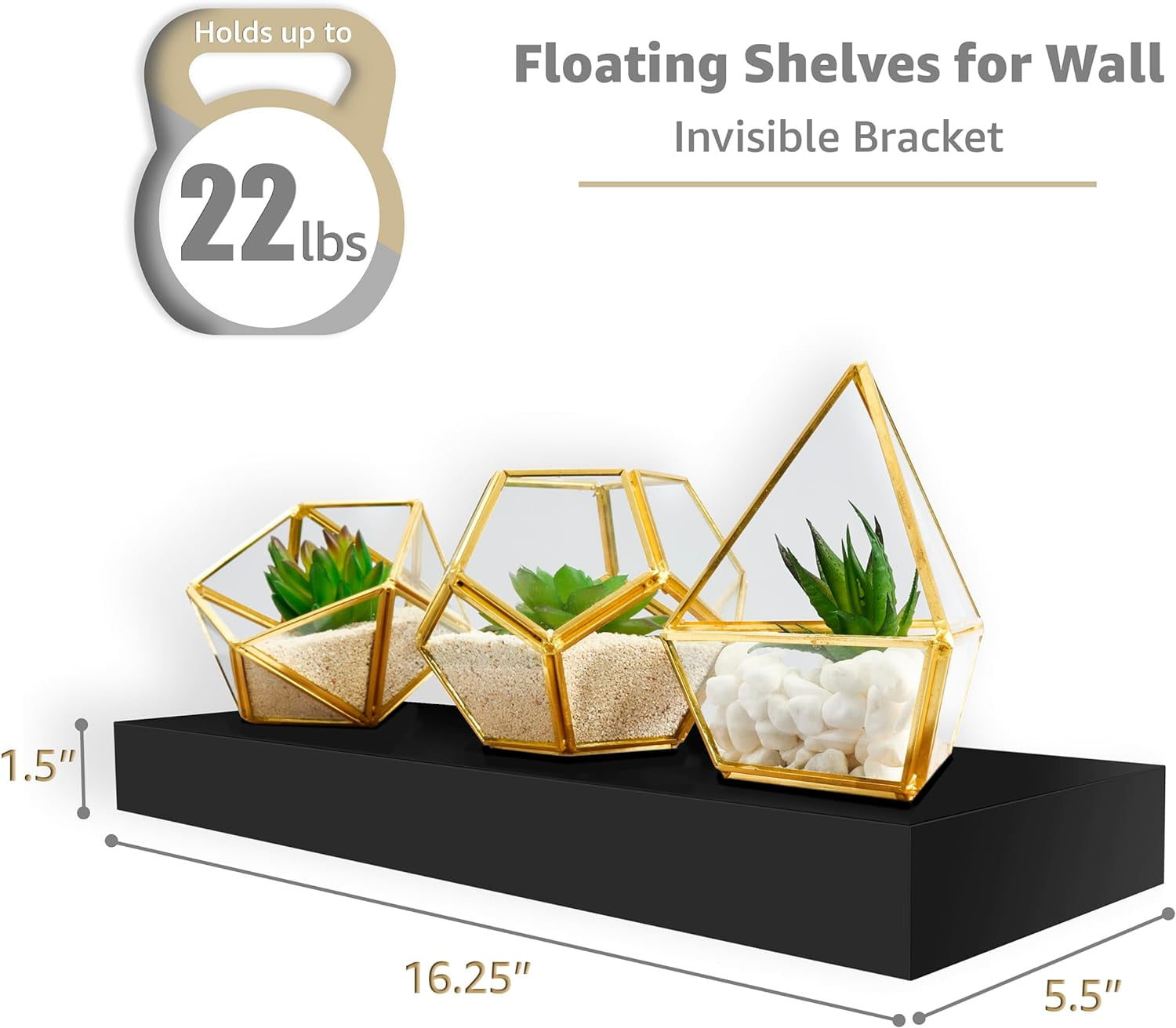 Sorbus Floating Shelves, Wall Shelves for Bedroom, Kitchen, Living Room, Bathroom Shelves Over The Toilet (4-Pack)