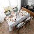thumbnail image 4 of Orange Brown Eucalyptus Rectangle Tablecloth, Watercolor Spring Weeping Botanical Waterproof & StainResistant Tablecloth, Washable Oil-proof Table Cover for Dining/Party/Wedding/Buffet 60x84 In, 4 of 9