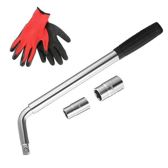 Telescoping Lug Wrench   Wheel Wrench with CR-V Sockets (17/19  21/22mm)