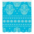 thumbnail image 3 of Ambesonne Hamsa Shower Curtain, Eastern Cultural Floral, 69"Wx75"L, Blue, 3 of 5