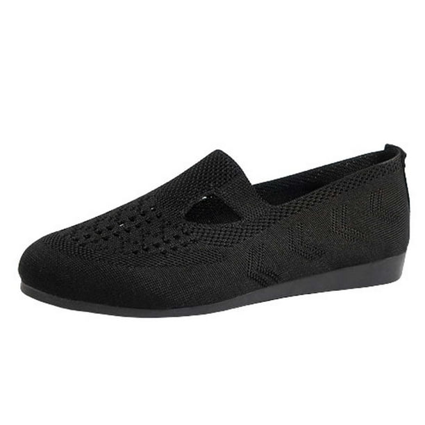 Amzcrzy Zapatos de mujer,Zapatos de mujer,Zapatillas de mujer, Zapatos planos de punta redonda de color liso para mujer, zapatillas suaves e informales Sandalias Mujer Zapatillas De Casa