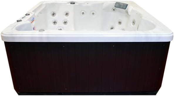 Hudson Bay HB29 6-Person Hot Tub with 29 Therapy Jets and Digital Controls – Sterling Acrylic Interior and Mocha Exterior Cabinet - Ideal for Backyard Relaxation and Hydrotherapy