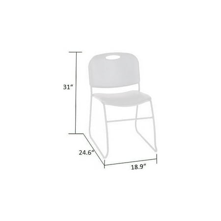 UPC: 0044681602061 | COSCO Commercial Contoured Back Resin Stacking Chair  Black  4 Pack