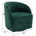 thumbnail image 4 of Aukfa Upholstered Accent Chair, Swivel Barrel Chair for Bedroom Living Room, Velvet - Green, 4 of 8
