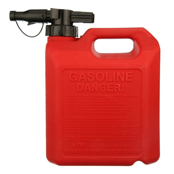 Easy Can 2.5 Gallon Gasoline Can with Auto-Stop Nozzle and Flame