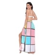 thumbnail image 3 of FORMRS Womens Long Sarong Beach Wrap Semi-Sheer Bikini Skirt Bathing Swimsuit Cover Up, Colorful Checkered Pattern, 3 of 7