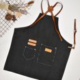 thumbnail image 3 of Hicess Flexible Kitchen Apron Shrinkage-proof Canvas Anti-deformed Cooking Apron for Baking, 3 of 8