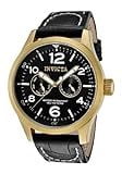 Invicta Men's I Force 10491 Black Leather Swiss Quartz Dress Watch