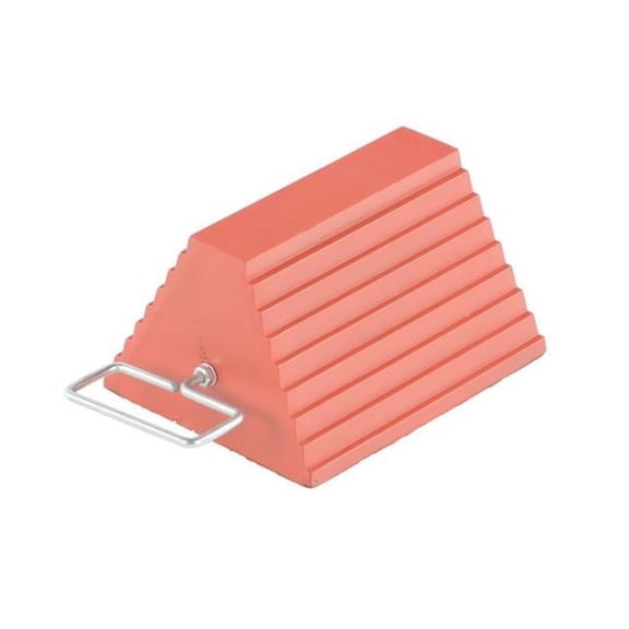 Vestil ORWC-8-HDL Orange Rubber Wheel Chock with Handle