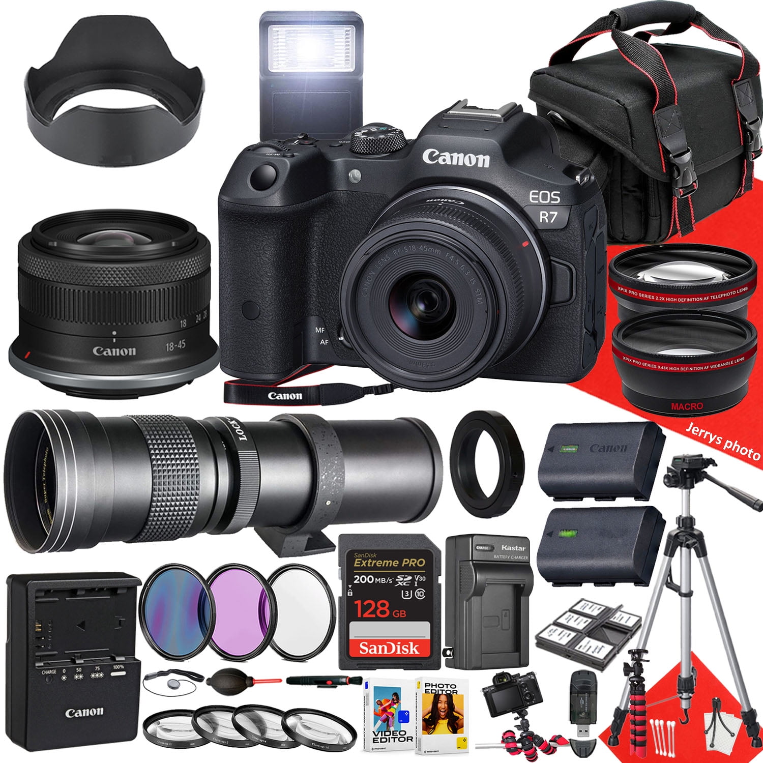 Canon EOS 7D DSLR Camera with 18-135mm Kit (3814B016) + EF 50mm