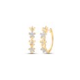 thumbnail image 1 of 10kt Yellow Gold Womens Round Diamond Hoop Earrings 1/8 Cttw, 1 of 1