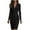 Black, variant on Women's V Neck Business Long Sleeves Knee Length Bodycon Midi Dress Elegant Work Pencil Dress for Evening Cocktail Black M