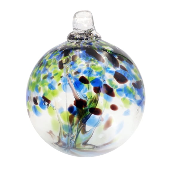 Pemberly Row 6" Mystic Hand Blown Art Glass Ornament in Blue
