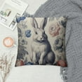 thumbnail image 2 of COMIO  Blue and White Porcelain Pillow Covers Floral Chinoiserie Rabbit Pattern Farmhouse Decorative French Country Style Cushion Pillowcases for Bedroom Living Room Sofa, 2 of 5