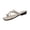 Beige, variant on Toe Loop Thong Sandals, Metal Accent Cross Strap Slides, Comfortable Flat Sandals, Roman Sandals Women's Summer Casual Flat Heel Open Toe Beach Shoes, Beige 5.5