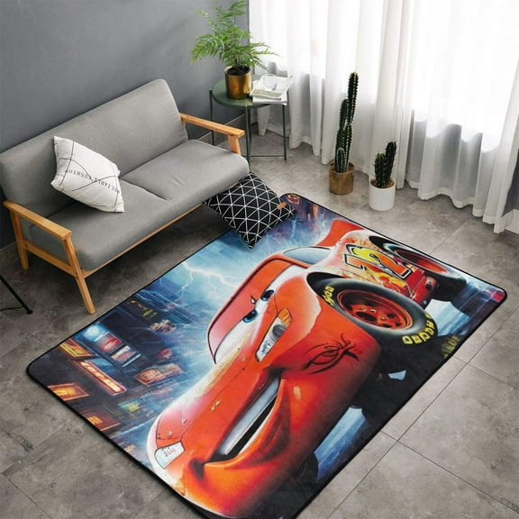 Area Rugs Soft Non-Slip Floor Mats Lightning McQueen Carpets Doormat for Living Room Bedroom Decor 60"x39"
