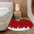 thumbnail image 3 of Red Painting Round Living Room Rugs 8 ft, Abstract Art Red Painting Washable Large Area Rug with Non-Slip Sturdy Edge Binding Round Carpet for Dining Room Kitchen Office, 3 of 9