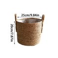 thumbnail image 1 of Maceta grande de paja para flores, cesta de almacenamiento para plantas verdes, maceta tejida a mano para interiores, 1 of 8
