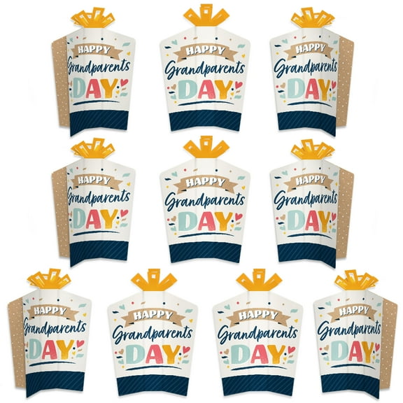 Big Dot of Happiness Happy Grandparents Day - Table Decorations - Grandma & Grandpa Party Fold and Flare Centerpieces - 10 Count