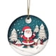 thumbnail image 1 of Adornos navideños de cerámica | Decoraciones navideñas redondas con estampado de Papá Noel para árbol y chimenea | Bolas decorativas ligeras y duraderas con cuerda para colgar | Juego de 1, 1 of 1