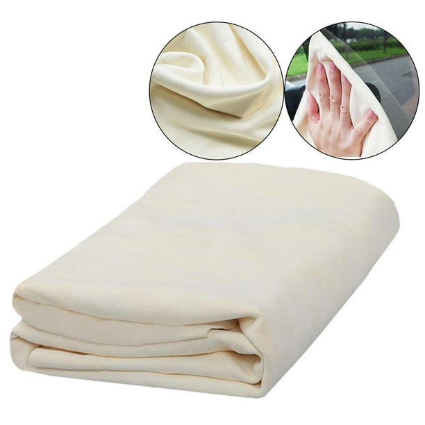 Toalla de secado de coche, shammy de material cuero natural, , paño de limpieza de coche súper absorbente, toalla seca de coche, toallita , 40x60CM Yotijar Toallita de limpieza de automóviles