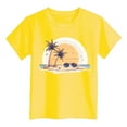 thumbnail image 2 of Girls Shirts Size 7-8 Girls Clothes Boys Girls' Island Print Casual T Shirt Fashion Kids' Comfort Fit Top for Beach & Daily Wear 9775, 2 of 3