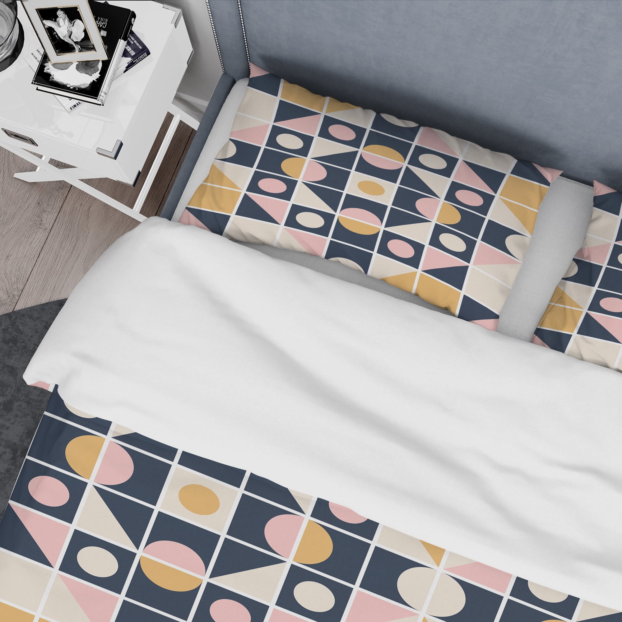 Designart 'Geometrical Retro Design I' Mid-Century Modern Duvet Cover Set