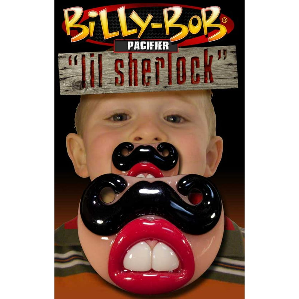 Billy Bob Pacifiers Lil Sherlock Mustache Baby Pacifier