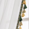 thumbnail image 4 of White Sheer Curtains with Tassel, Light Filterting Window Drapes with Hooks, Pinch Pleated Curtains for Bedroom Home, 2 Panels(45Wx84L, Green), 4 of 16