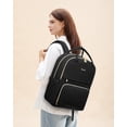 thumbnail image 2 of LOVEVOOK Laptop Backpack for Women with Giant Tumbler Holder Pocket, 15.6 inch Travel Work Backpack Purse for Teacher Nurse, Waterproof College Book Bag Cute Casual Daypack, Beige-Black-Brown, 2 of 7