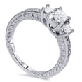 thumbnail image 3 of Pompeii 1 1/2ct Vintage Three Stone Princess Cut Diamond Engagement Ring 14K White Gold, 3 of 4