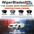 thumbnail image 2 of 2005 Lexus SC430 Beam Wiper Blades Wipers w/1yr Warranty (Set of 2) (WiperBladesUSA), 2 of 5