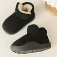 thumbnail image 5 of Tisuna Toddler Girls Snow Boots Solid Color Anti Slip Pull On Ankle Booties Thermal Warm Winter Kids Short Boots Black Size 4-4.5 Years, 5 of 6