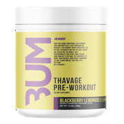 Raw Nutrition BUM Thavage Pre-Workout Powder, Focus & Energy, Blackberry Lemonade, 30 Servings