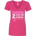 thumbnail image 3 of Inktastic Breast Cancer Survivor 2 Years and Running with Pink Ribbon Women's V-Neck T-Shirt, 3 of 5