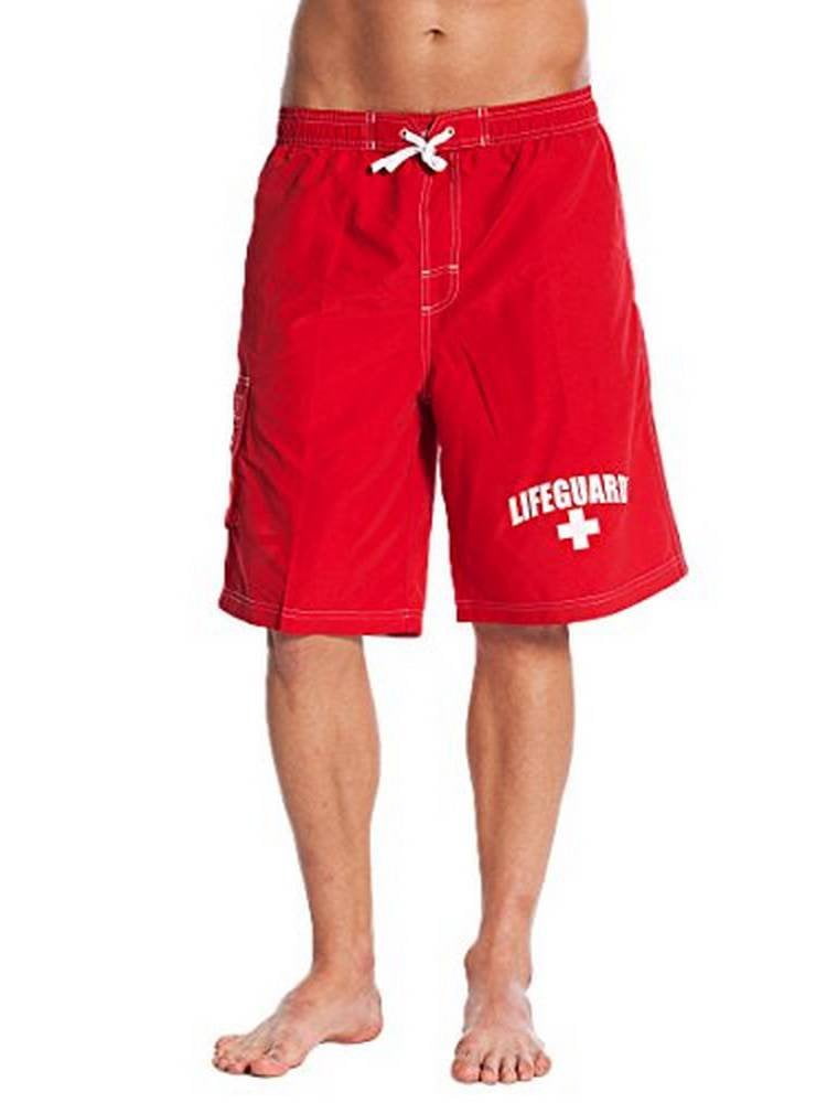 mens red swim trunks