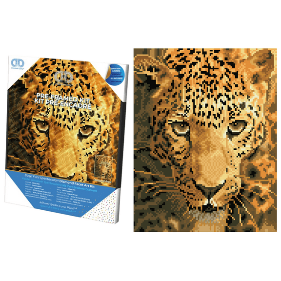 Diamond Dotz Jaguar Prowl with Frame Animal Diamond Painting Kits for Adults - Diamond Art Kits a Relaxing Creative Craft Kit with Dotz Gems 10.8"x14"