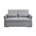 thumbnail image 6 of 55" Convertible Sofa Bed, Adjustable Sleeper Sofa with Pull Out Bed,Adjustable Backrest Loveseat Sofa with 2 Pillows and Rivets Armrest,Lounge Sofa for Living Room Bedroom Office, 6 of 7
