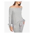 thumbnail image 3 of 1. STATE $69 Womens New Gray Off Shoulder Tie Long Sleeve Top S B+B, 3 of 4