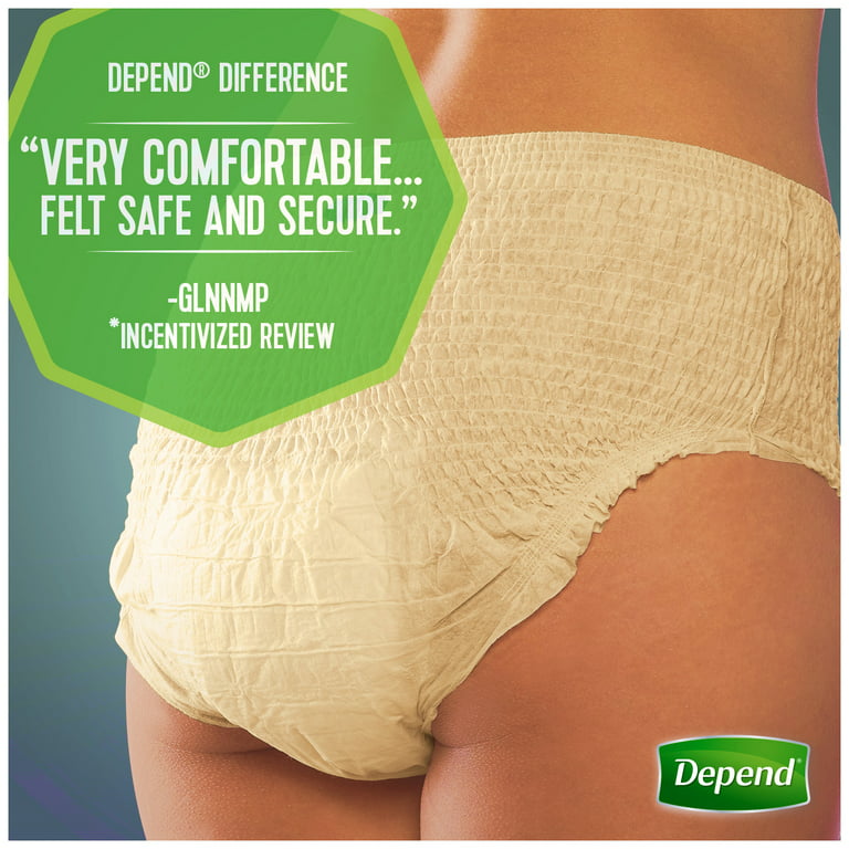 Depend FIT-FLEX Incontinence Underwear for Women, Maximum Absorbency,  Disposable, Small, Blush, 19 Count (Packaging May Vary)