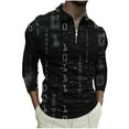 thumbnail image 1 of Hombres Sudaderas de Suéter Solapa Rayas Cremallera de Manga Corta Superior, Deportes Casual para el Uso Al Aire Libre, 1 of 5