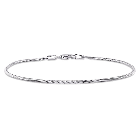 Everly Women's 1.2mm Fancy-Cut Sterling Silver Snake Chain Bracelet