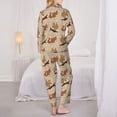 thumbnail image 6 of Goofa Cartoon Squirrel Printed Women’s 2 Piece Pajama Set Super,Pajamas Women's Long Sleeve Sleepwear Soft Button Down Loungewear Pjs Lounge Set Nightwear-Large, 6 of 9