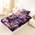 thumbnail image 4 of Castle Fairy Purple Motorcycle Twin Sheet Sets 3pcs for Teens, Rose Garden Art Bedding for Bedroom, Purple Pink, 4 of 6