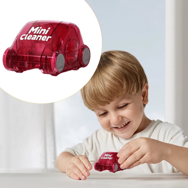 Car Shaped Mini Vacuum Cleaner, Cordless USB Rechargeable Desktop & Keyboard Dust Cleaner Portable Cleaning Tool for Home, Car and Office (Red)