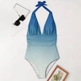 thumbnail image 5 of One Piece Swimsuit for Women Tummy Control Plunge V Neck Bathing Suit Slimming Wide Straps Swimwear, 5 of 7