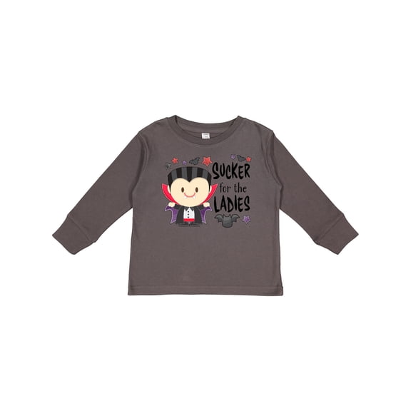 Inktastic Sucker for the Ladies- cute vampire Boys or Girls Long Sleeve Toddler T-Shirt