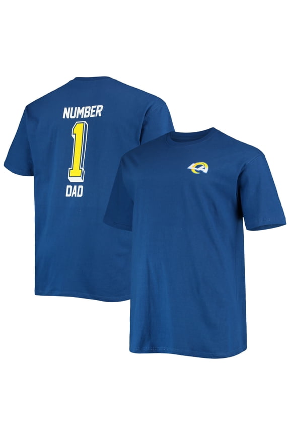 Men's Fanatics Royal Los Angeles Rams Big & Tall #1 Dad 2-Hit T-Shirt