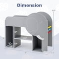 thumbnail image 3 of Costway Montessori Bookshelf with Elephant Shape, Chalkboard, 5 Cubbies, 3-Row Abacus Toy, 3 of 10
